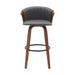 Diana - Swivel Walnut Wood Faux Leather Counter Stool - Simple Home Plus