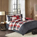 Ridge - Queen 7 Piece Herringbone Comforter Set - Red - Simple Home Plus