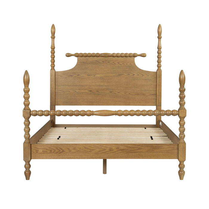 Beckett - Queen Turned Spindle Bed - Natural - Simple Home Plus