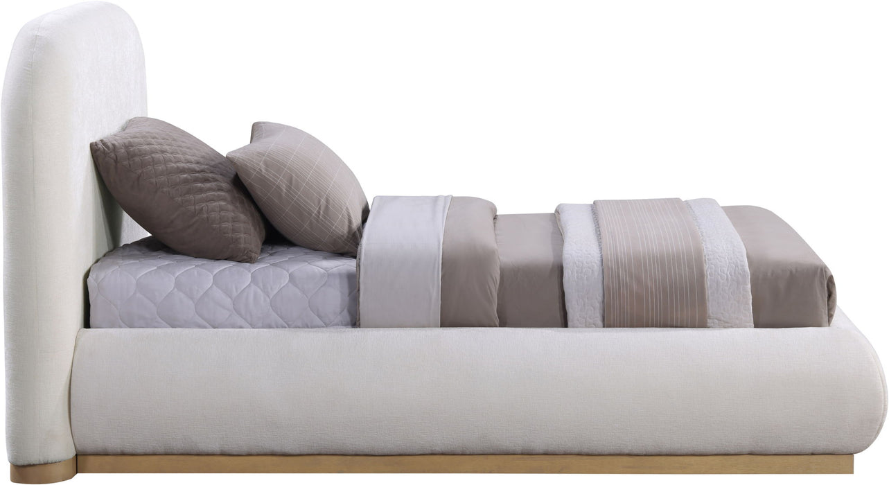 Vaughn - Chenille Bed With Natural Base - Simple Home Plus