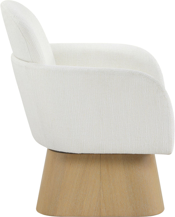 Marlowe - Linen Textured Fabric Upholstered Swivel Accent Chair - Stained Natural - Simple Home Plus