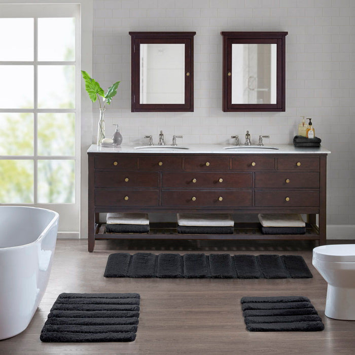 Tufted Pearl Channel - 21" x 34" Rug - Black - Simple Home Plus