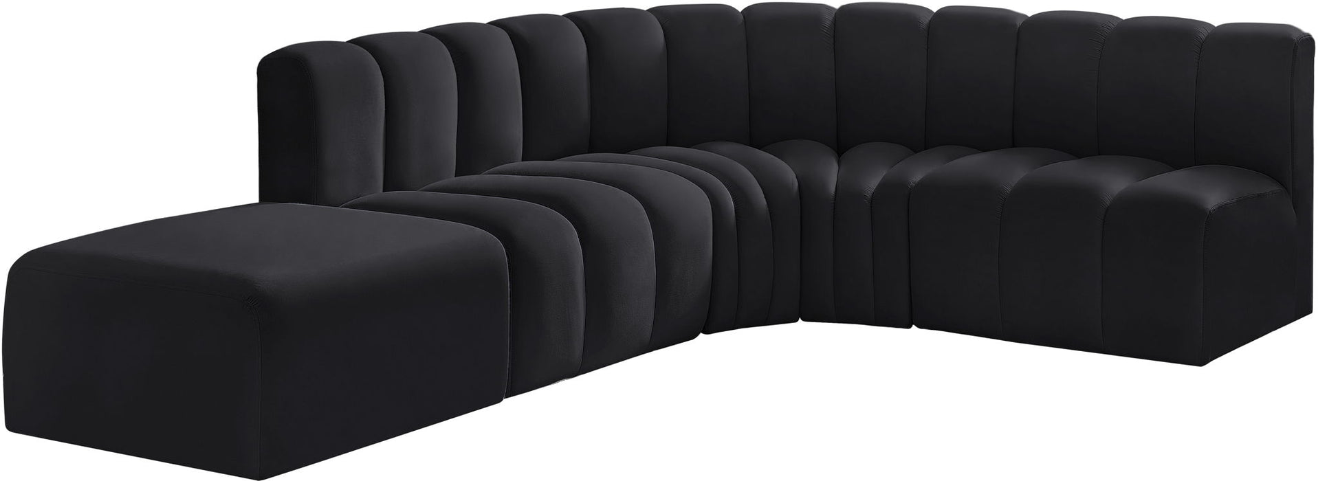 Arc - Velvet 5 Piece Corner Modular Sofa - Simple Home Plus