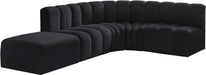Arc - Velvet 5 Piece Corner Modular Sofa - Simple Home Plus