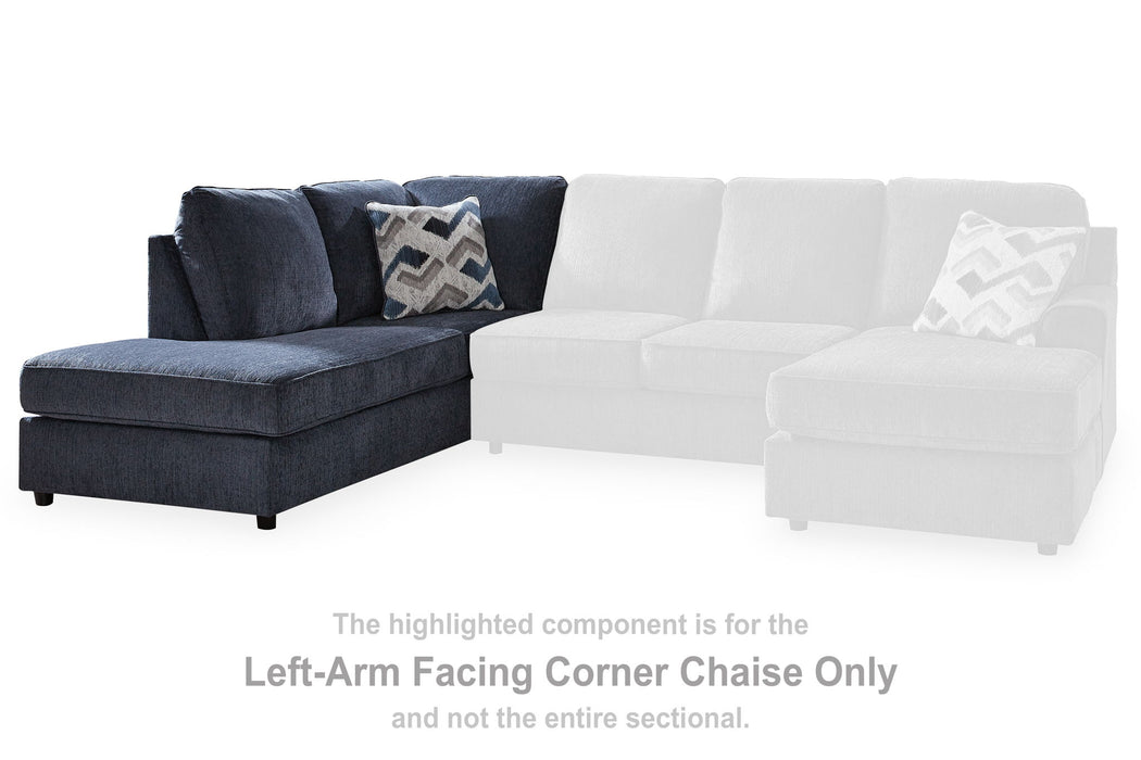 Albar Place - Laf Corner Chaise - Cobalt - Simple Home Plus