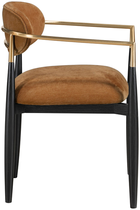 Riccio - Fabric Dining Arm Chair (Set of 2) - Black And Gold Frame - Simple Home Plus