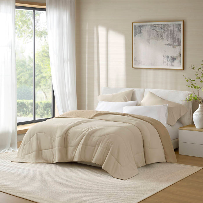 Full/Queen Reversible Tencel Comforter Blanket - Linen - Simple Home Plus