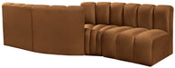 Arc - Velvet 4 Piece Sofa - Saddle - Simple Home Plus