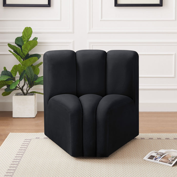 Arc - Velvet Curved Corner Chair - Simple Home Plus