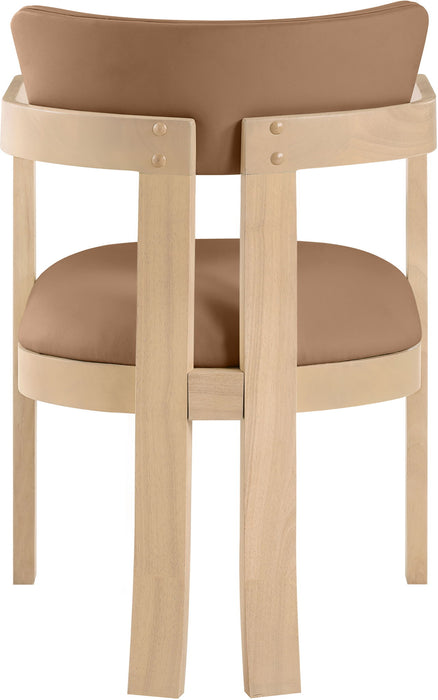 Lavrin - Vegan Leather Dining Arm Chair (Set of 2) - Natural Base - Simple Home Plus