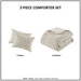 Harper - 3 Piece Full/Queen Oversized Matelasse Comforter Set - Natural - Simple Home Plus
