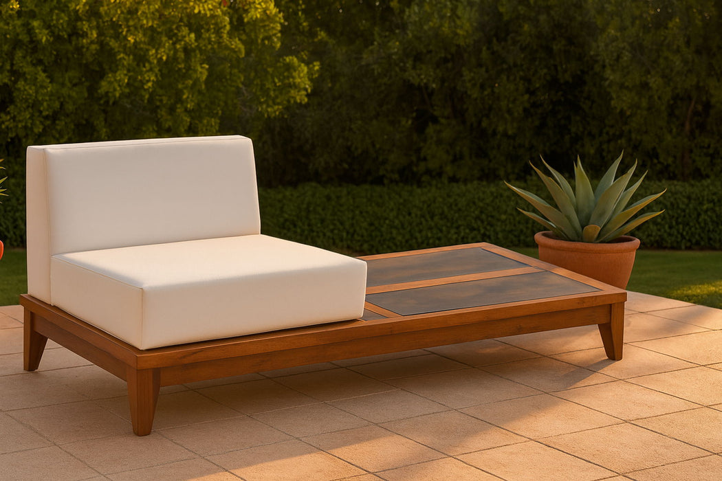 Rio - Chair With Integrated Table - Off White - Simple Home Plus