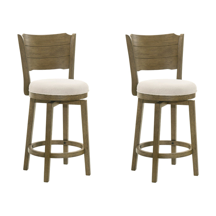 Winsley - Coastal Modern Swivel Wood Counter Height Kitchen Bar Stool - Simple Home Plus