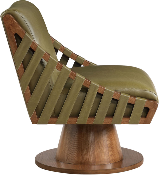 Millwin - Swivel Accent Chair With Brown Base - Simple Home Plus