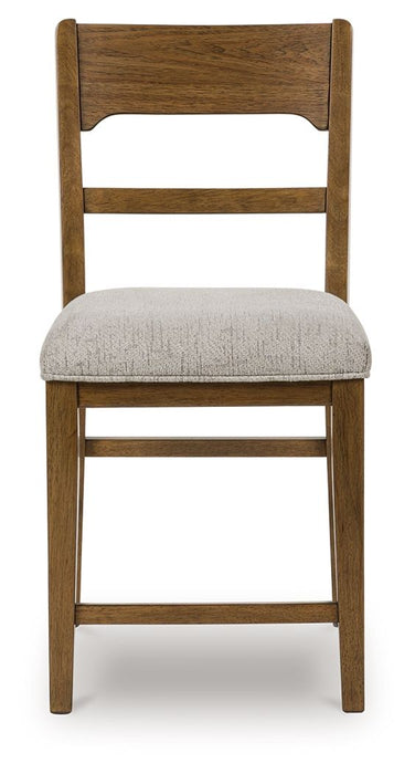 Cabalynn - Oatmeal / Light Brown - Upholstered Barstool (Set of 2) - Simple Home Plus