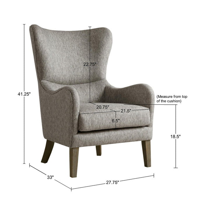 Arianna - Swoop Wing Chair - Gray - Simple Home Plus