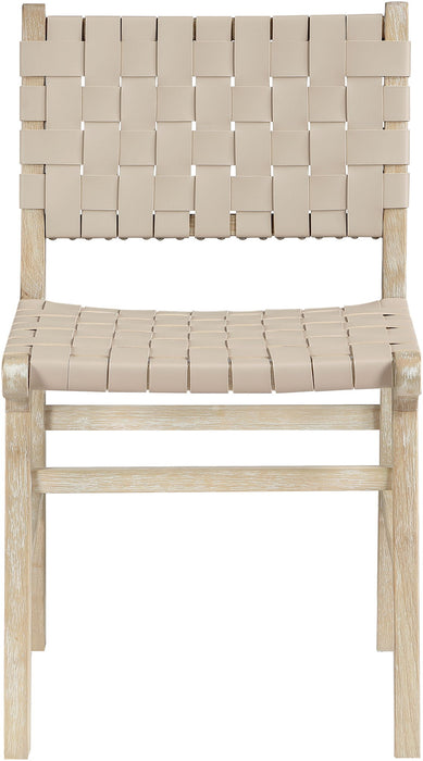 Entwine - Vegan Leather Upholstered Dining Chair - Painted Natural - Simple Home Plus