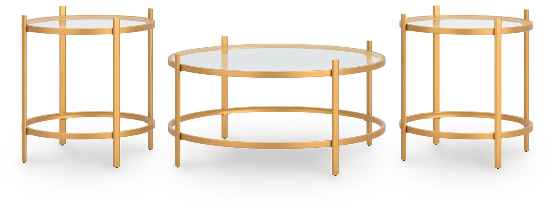Pearlox - Gold - Occasional Table Set (Set of 3) - Simple Home Plus