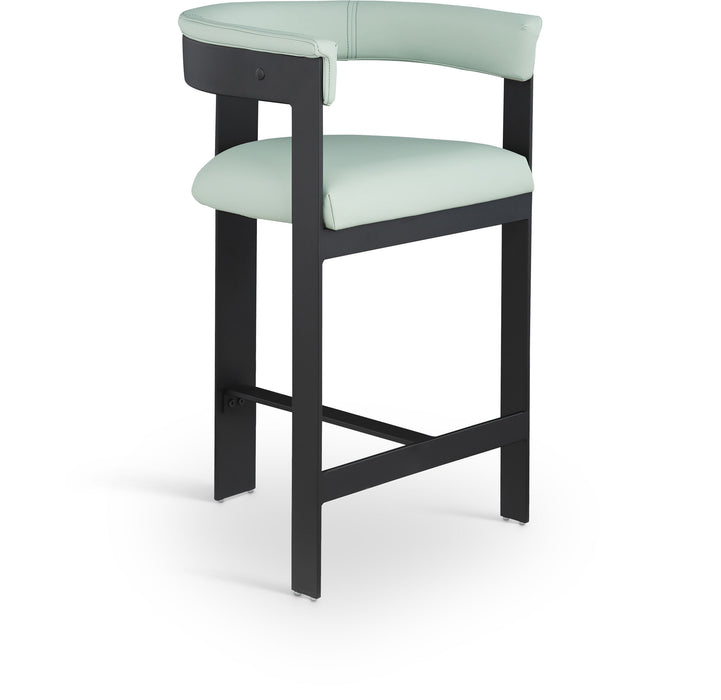 Romeo - Faux Leather Counter Stool With Black Base (Set of 2) - Simple Home Plus