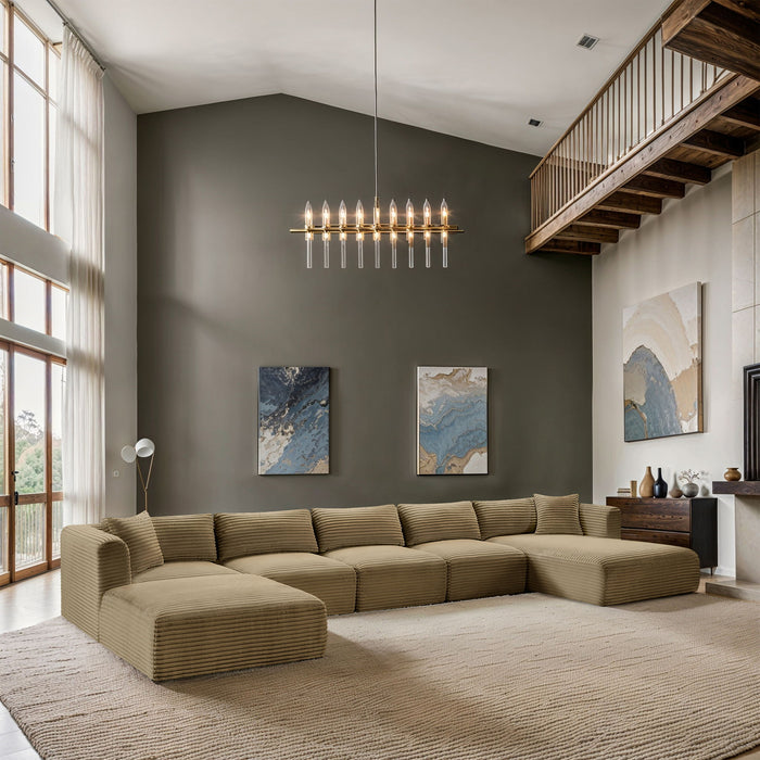 Shaggy - 6 Piece Modular Sectional With Chaise And Ottoman - Simple Home Plus