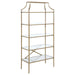Serena - 5-Shelf Glass Bookshelf - Gold - Simple Home Plus