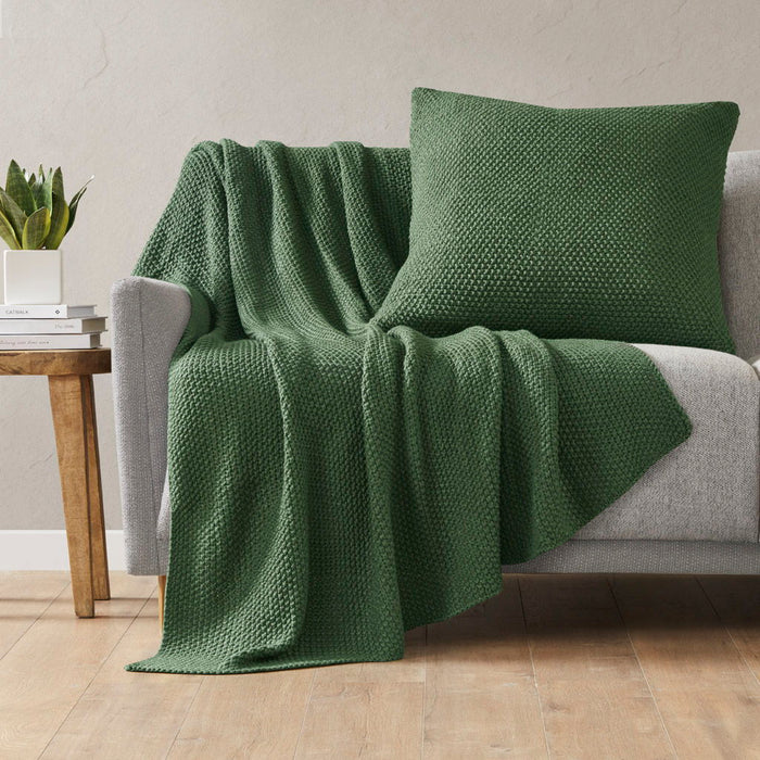 Bree Knit - Euro Pillow Cover - Green