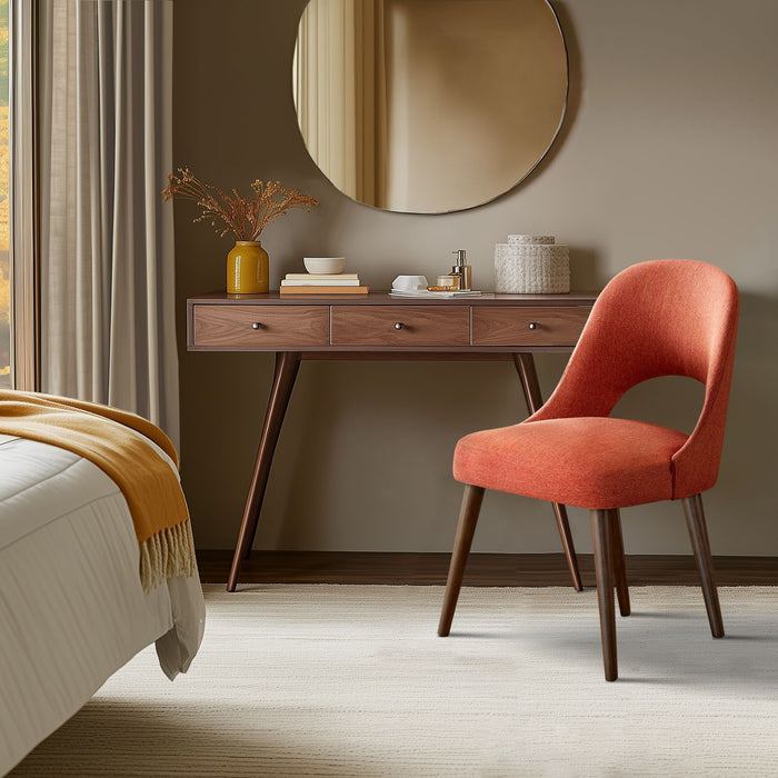 Nola - Dining Side Chair (Set of 2) - Orange / Dark Brown - Simple Home Plus