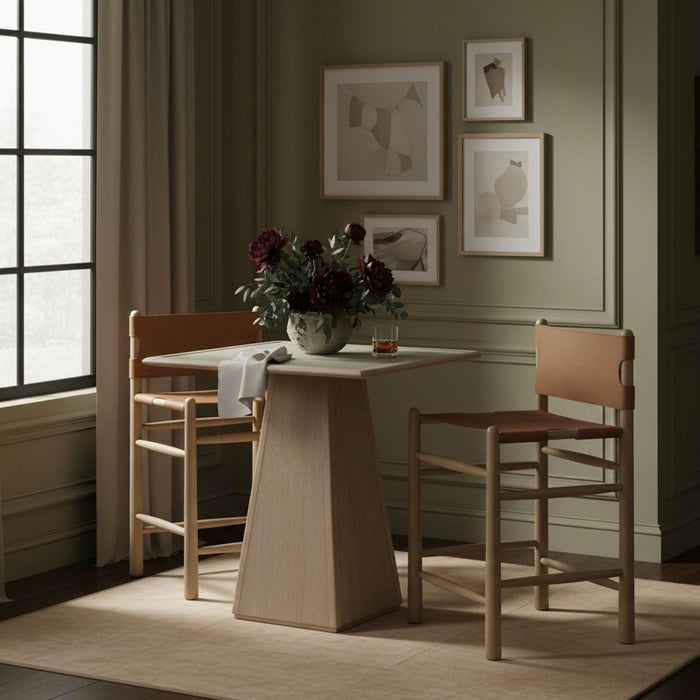 Santos - Upholstered Counter Stool With Stained Natural Base - Simple Home Plus