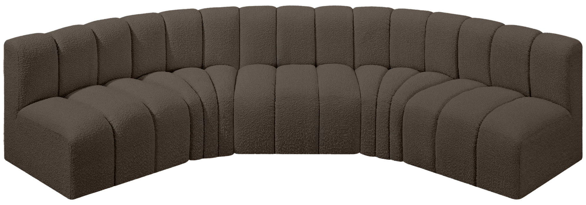 Arc - Boucle Fabric 5 Piece U-Shaped Modular Sofa - Simple Home Plus