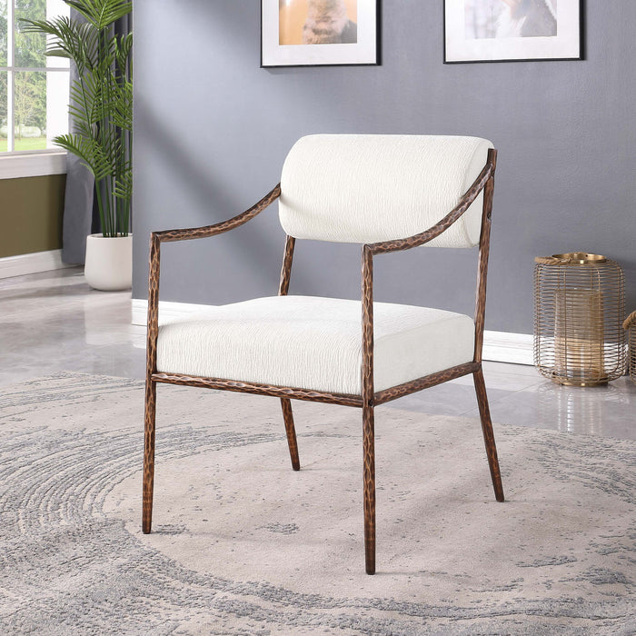Bastille - Upholstered Dining Arm Chair (Set of 2) - Bronze Frame - Simple Home Plus