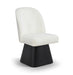 Marlowe - Linen Textured Fabric Upholstered Swivel Dining Side Chair - Stained Black - Simple Home Plus