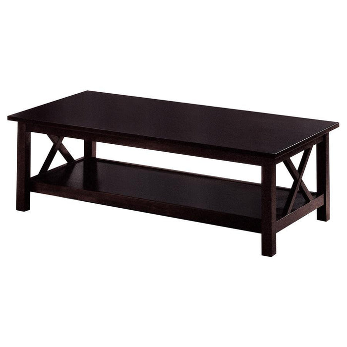 Rachelle - 3 Piece Rectangular Coffee Table Set - Deep Merlot - Simple Home Plus