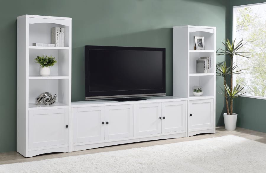 Laughlin - 3-piece Entertainment Center TV Stand - White - Simple Home Plus