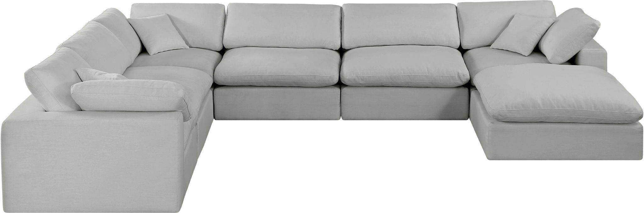 Comfy - 7 Piece Linen Modular Sectional With Chaise - Simple Home Plus