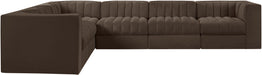 Rummi - Velvet Performance Fabric Upholstered 6 Piece Modular Sectional (With 3 Corner Chairs) - Simple Home Plus