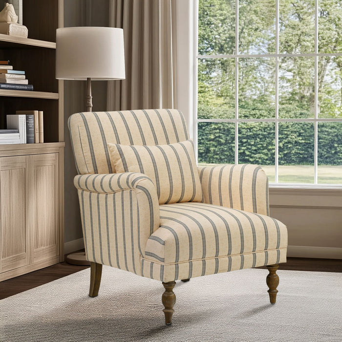Amanda - Accent Chair - Linen / Blue - Simple Home Plus