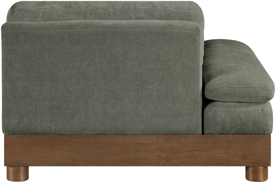 Turin - Chenille Fabric Upholstered Modular Arm Chair - Walnut Base - Simple Home Plus