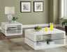 Elana - 1-Shelf Rectangular Side End Table - White High Gloss - Simple Home Plus