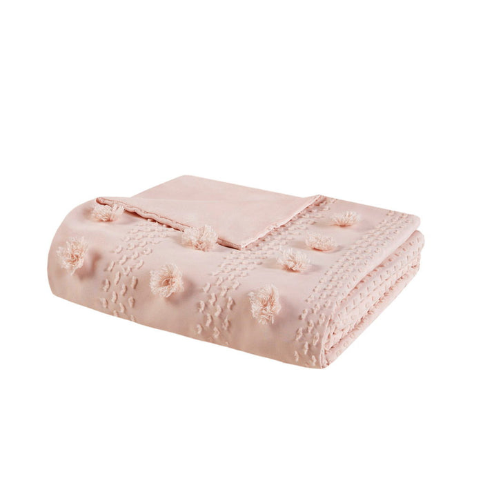 Lucy - Clip Jacquard Twin Duvet Cover Set - Pink - Simple Home Plus