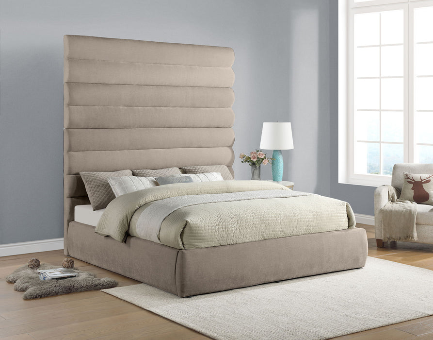 Adam - Chenille Fabric Bed With 89" Headboard - Simple Home Plus
