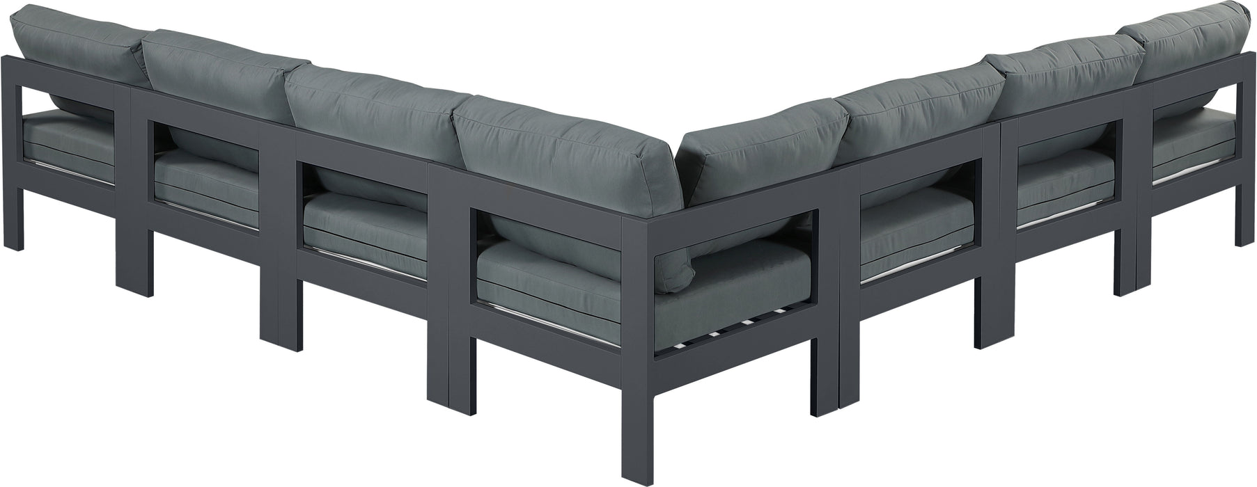 Nizuc - Outdoor Patio 7 Piece Modular Sectional With Gray Frame - Simple Home Plus
