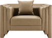 Everett - Vegan Leather Upholstered Chair - Tan - Simple Home Plus