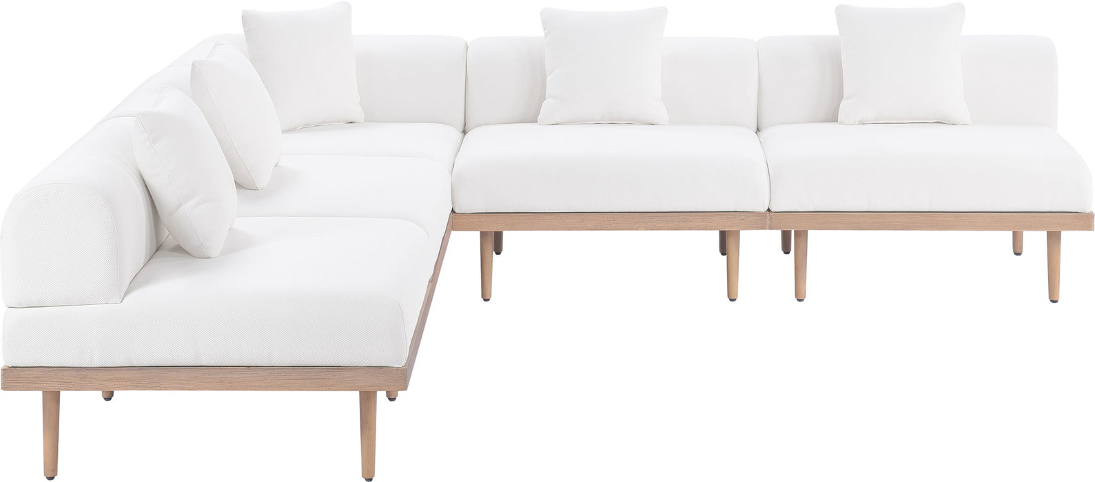 Laguna - 5 Piece 106.5" Upholstered Outdoor Patio Modular Sectional - Simple Home Plus