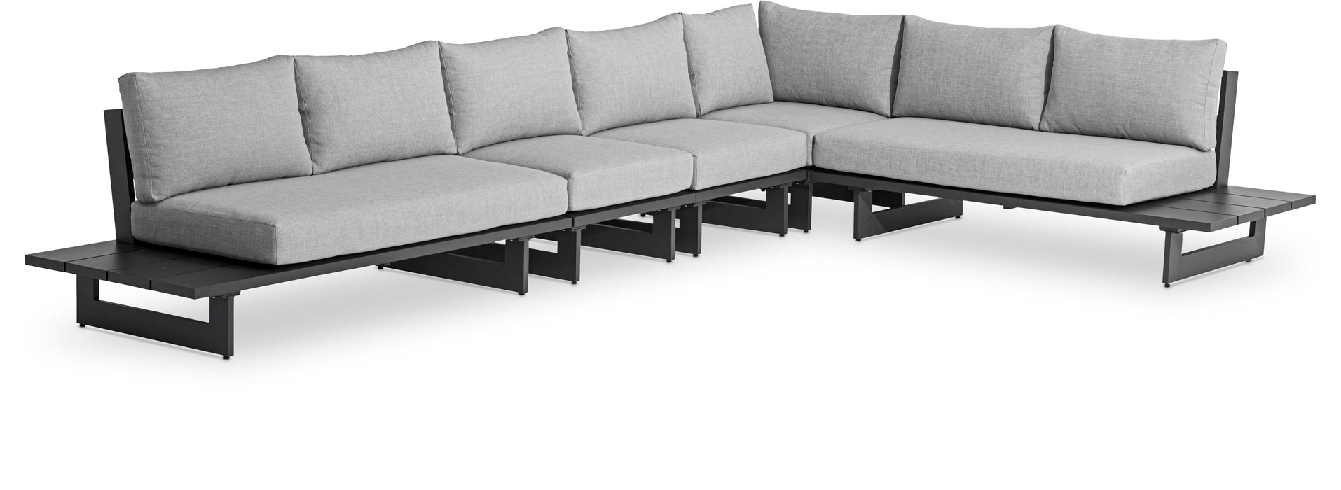 Maldives - 5 Piece Water Resistant Outdoor Patio Modular Sectional With Gray Base - Simple Home Plus
