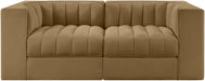 Rummi - Velvet Performance Fabric Upholstered 2 Piece Modular Loveseat - Simple Home Plus