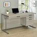 Loomis - 4-Drawer Computer Desk - Whitewashed Gray - Simple Home Plus