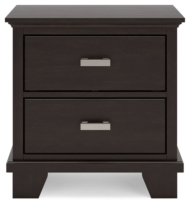 Covetown - Two Drawer Night Stand - Dark Brown - Simple Home Plus