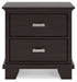 Covetown - Two Drawer Night Stand - Dark Brown - Simple Home Plus