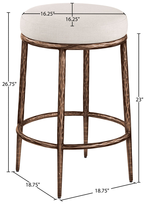 Ferro - Upholstered Backless Counter Stool With Brushed Bronze Base - Simple Home Plus