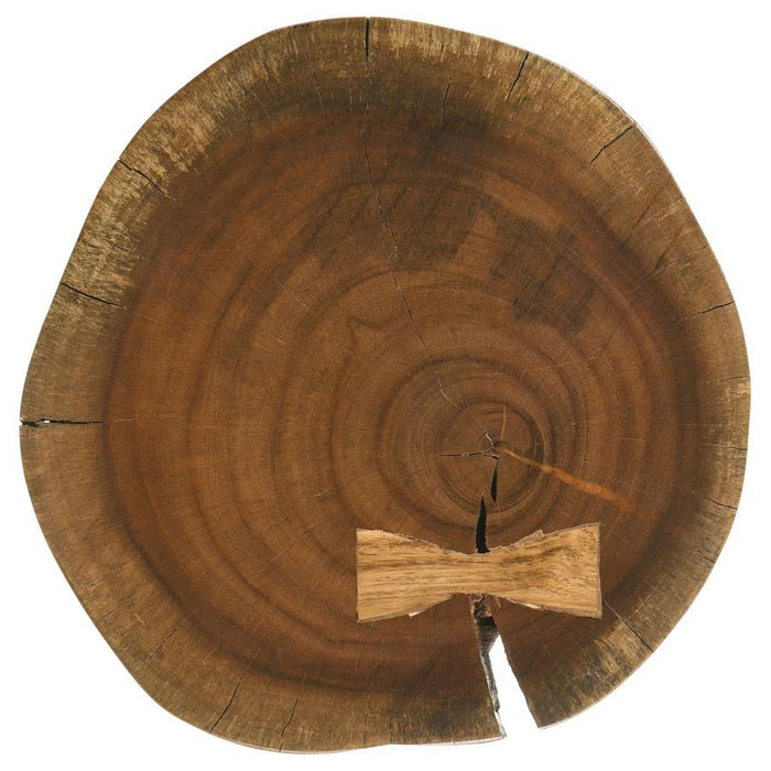 Keith - Round Solid Tree Trunk Side Table - Natural And Black - Simple Home Plus